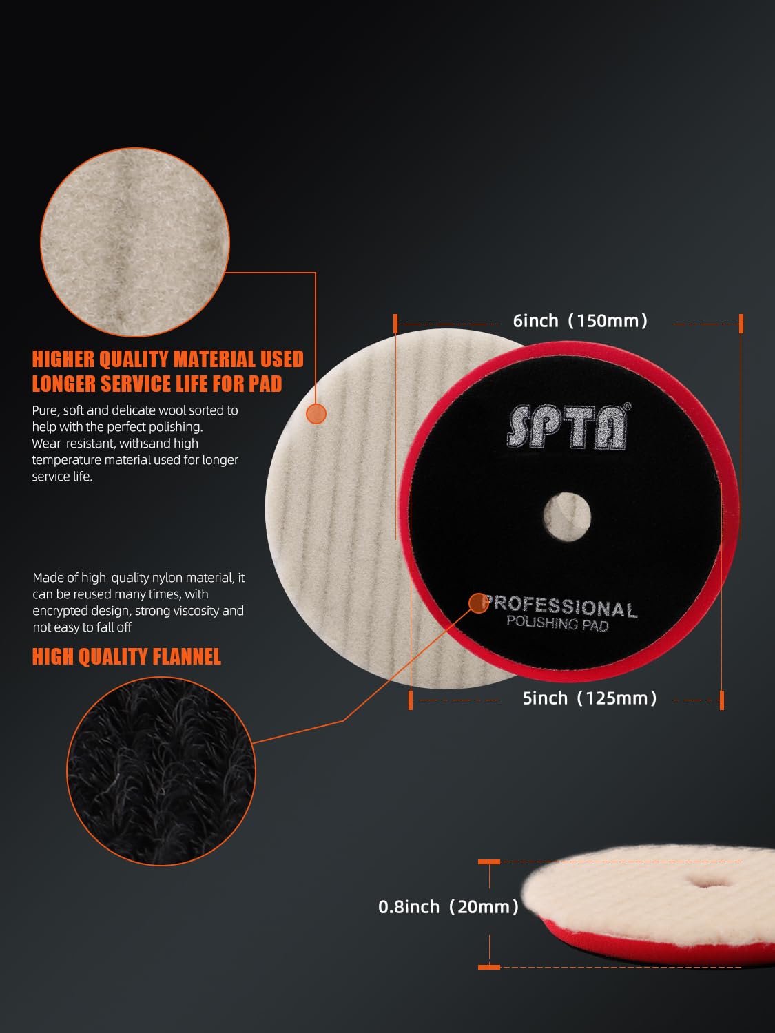 SPTA blue moderate-cut foam pad close-up showing texture for medium defect removal