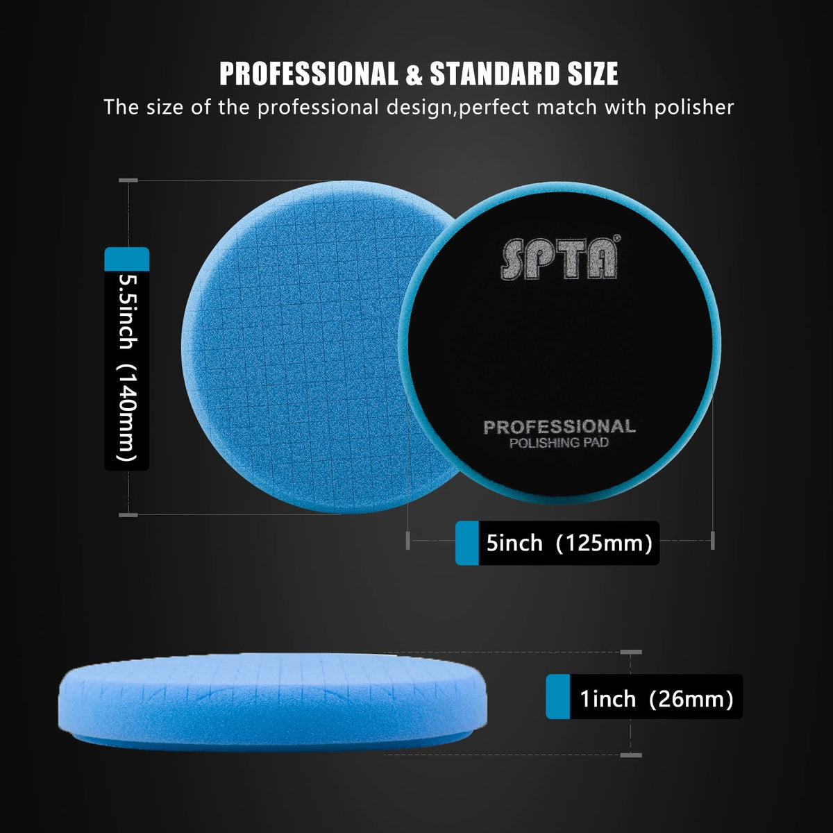 SPTA blue T60 close-up of foam grooves storing compound and improving airflow
