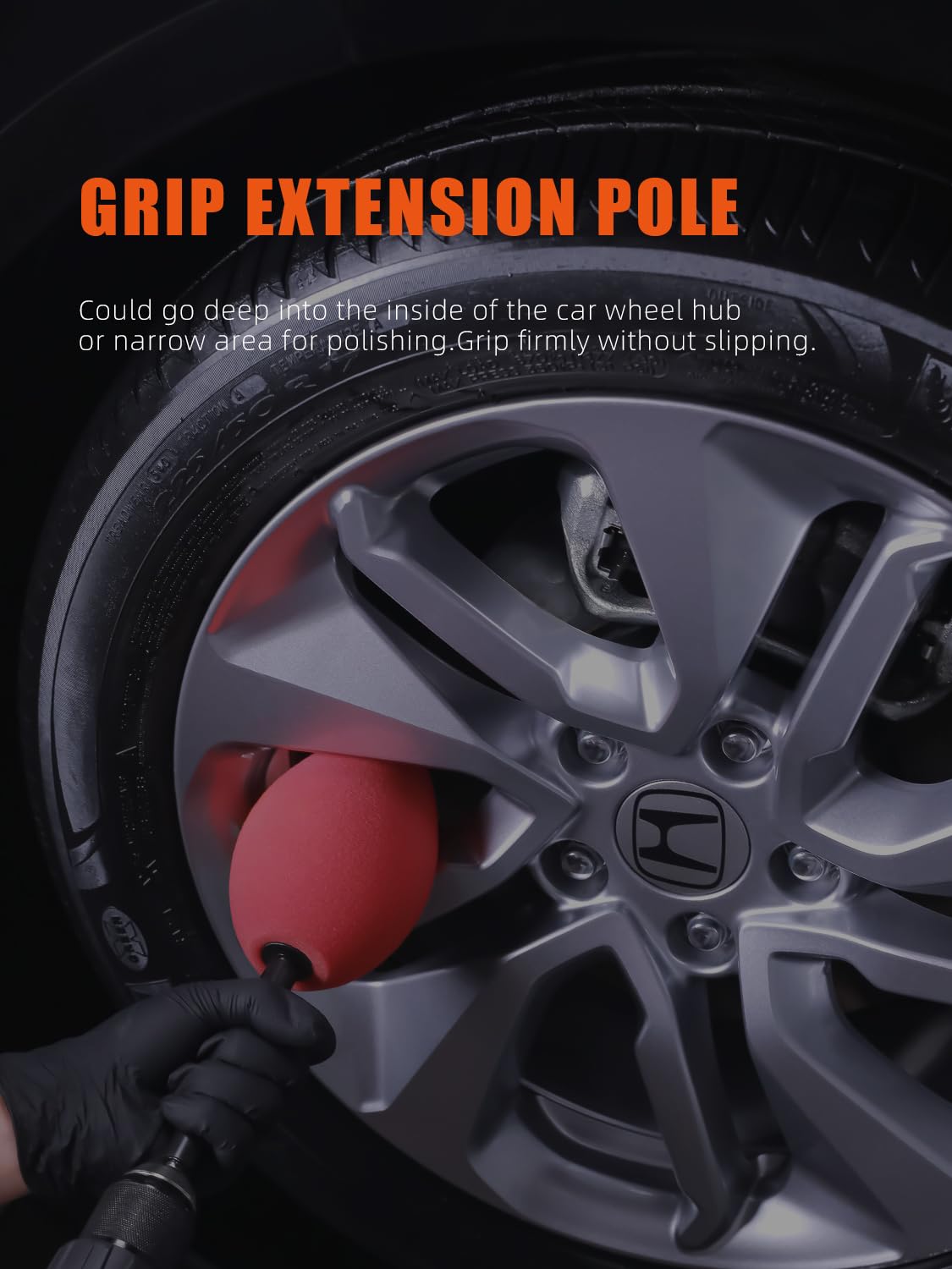 SPTA polishing an exhaust tip showing brightening benefit on metal trim