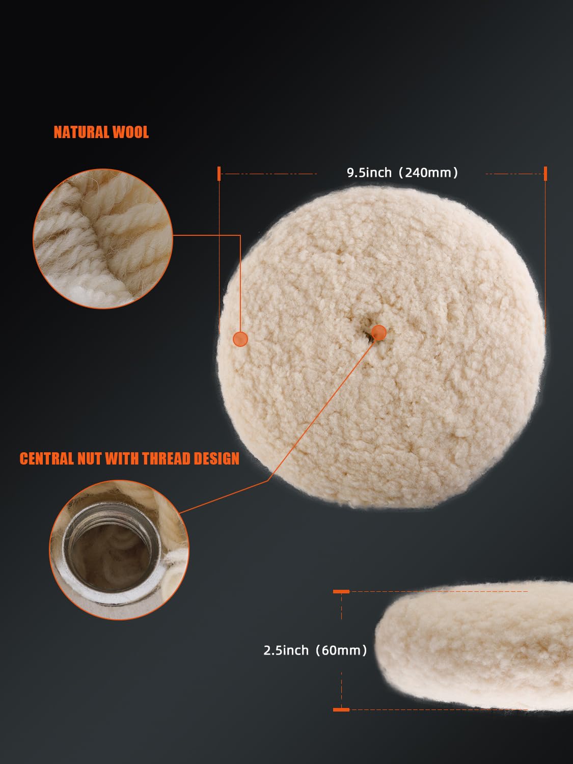 SPTA wool fiber close-up highlighting dense natural fibers for aggressive cutting
