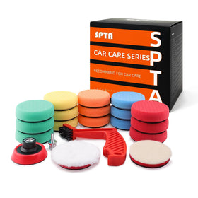 SPTA front packaging showing full 20-piece polishing kit and quick setup benefit