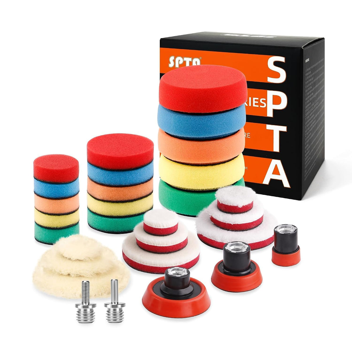 SPTA kit front view showing all pads and plates, organized for quick selection and use