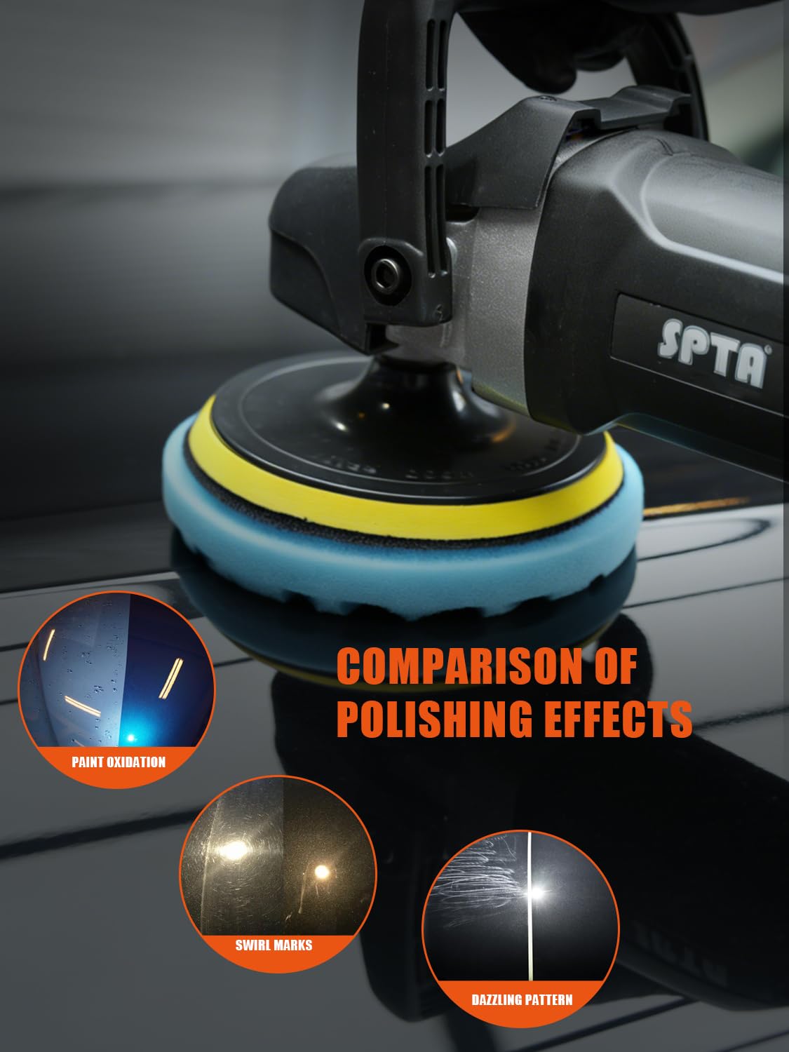 SPTA lifestyle image with a detailer polishing a car demonstrating professional results