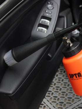 SPTA lifestyle garage detailing setup showing a ready-to-use professional kit