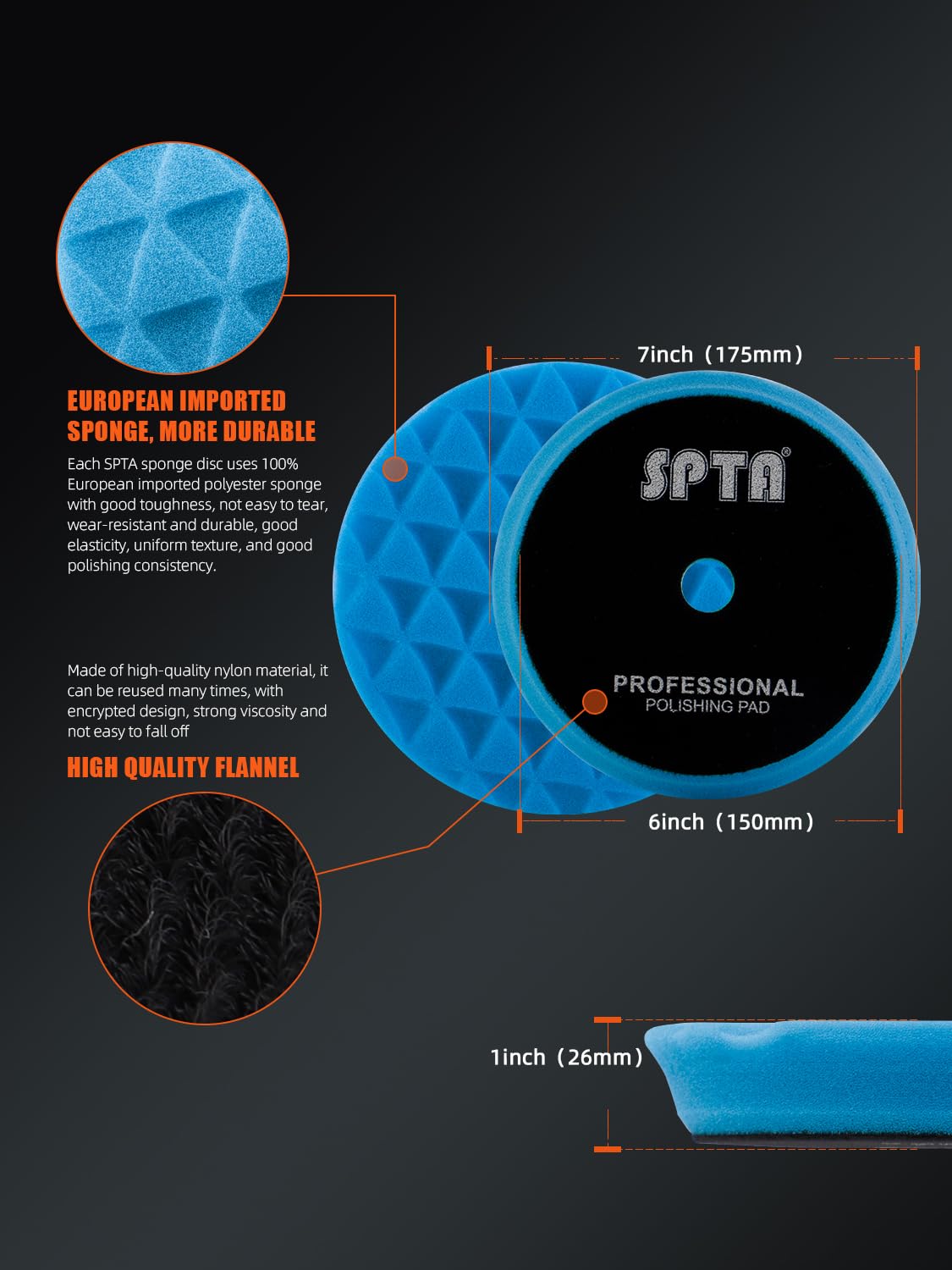SPTA microfiber finishing disc detail providing streak-free gloss benefits
