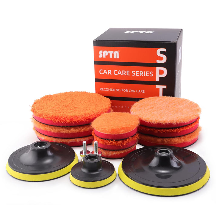 SPTA microfiber pad front view showing pile and even cut for smooth polishing