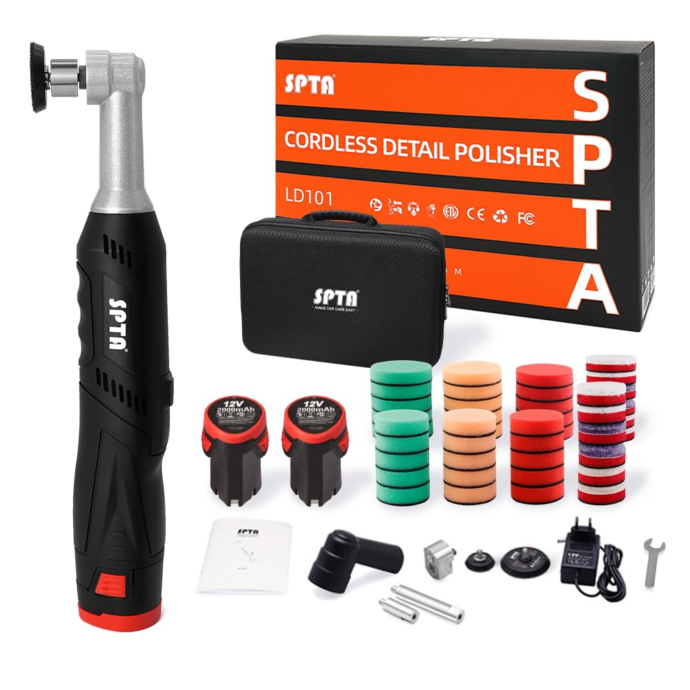SPTA mini polisher front view showing compact design and mobility benefit