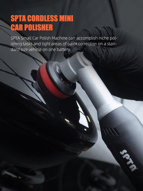 SPTA mini polisher size comparison in hand showing lightweight portability benefit