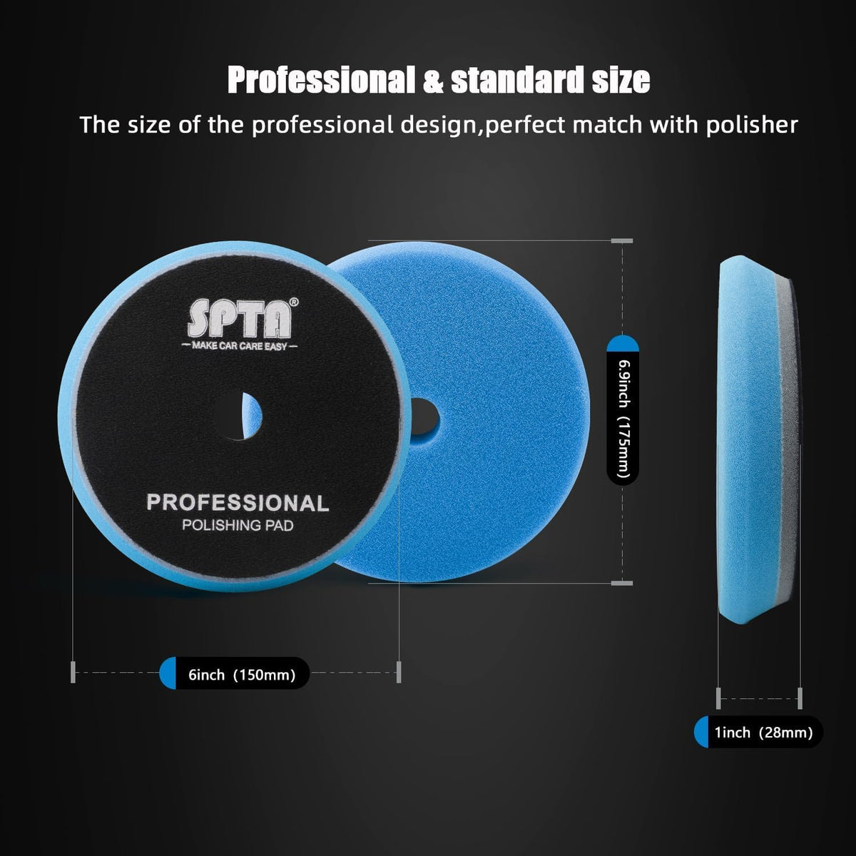 SPTA pad mounted on DA polisher demonstrating controlled material removal