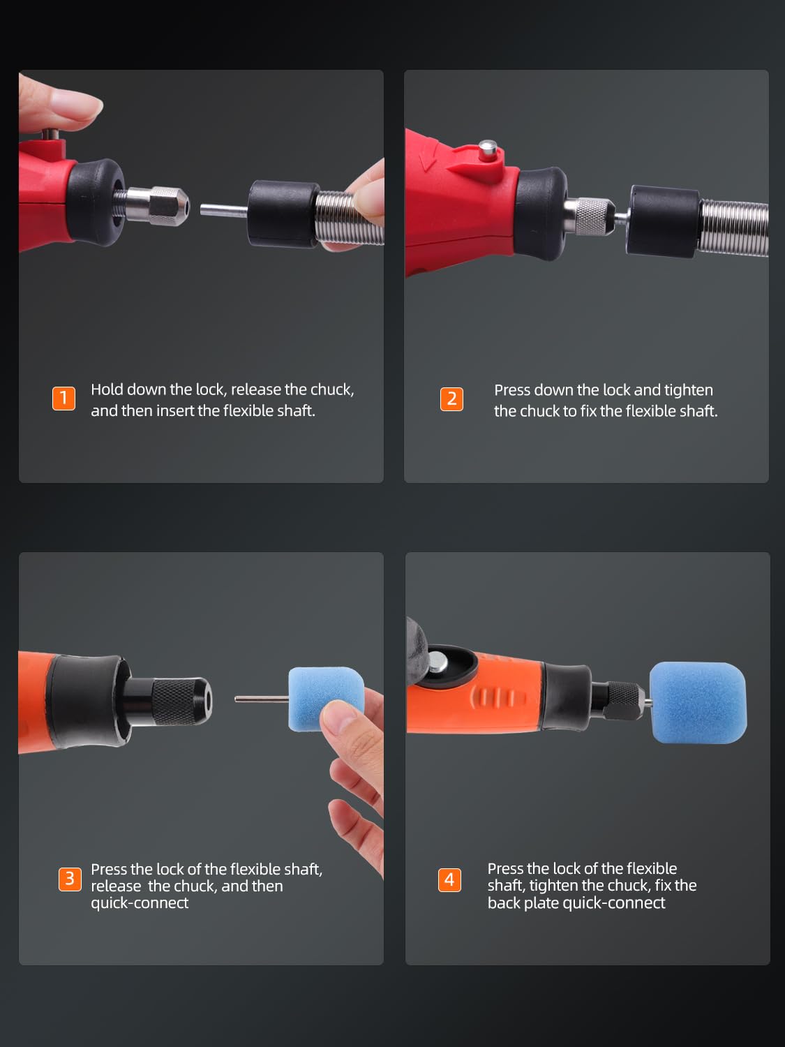 SPTA pads mounted on rotary tool demonstrating secure fit and control