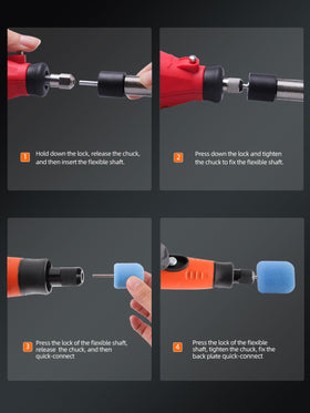 SPTA pads mounted on rotary tool demonstrating secure fit and control