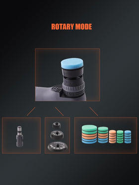 SPTA polisher accessory layout displaying included pads and attachments