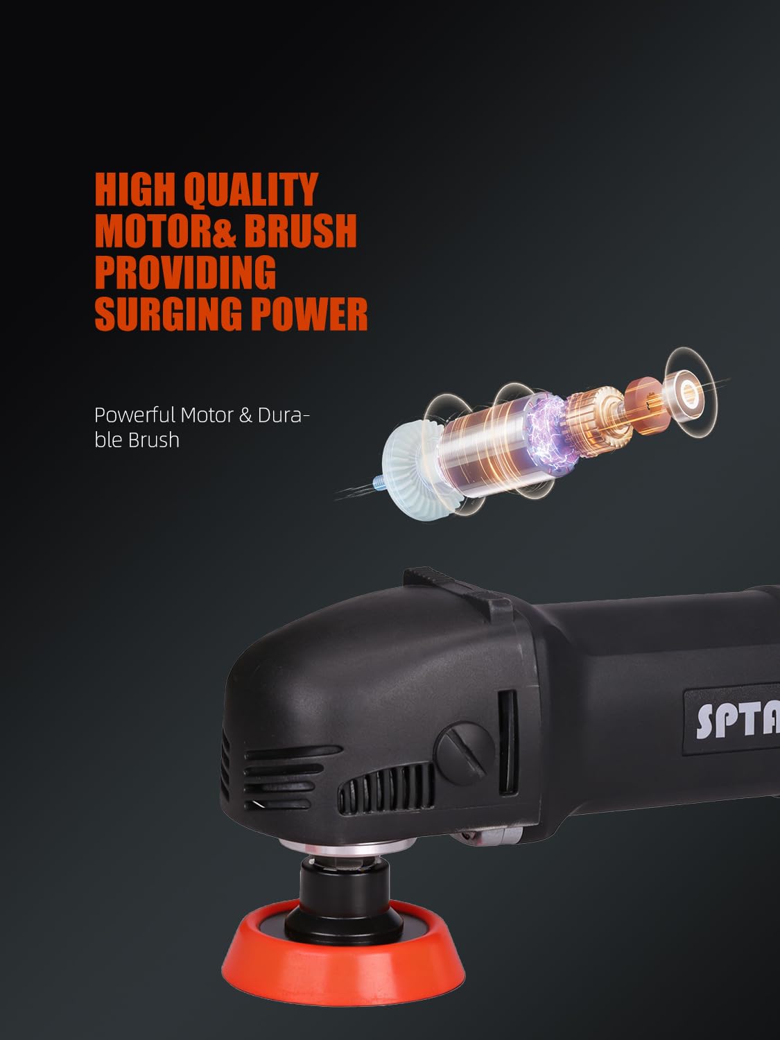 SPTA polisher held in hand showing compact size and improved maneuverability