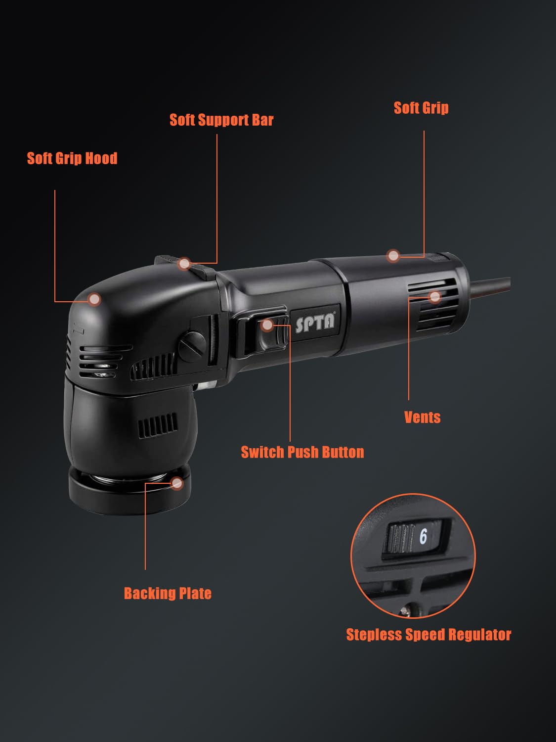 SPTA close-up of speed dial for quick variable control and precision