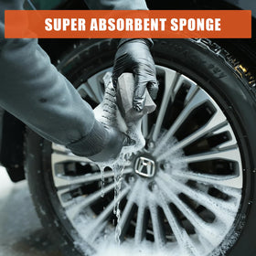 SPTA sponge in wash bucket holding suds for efficient cleaning