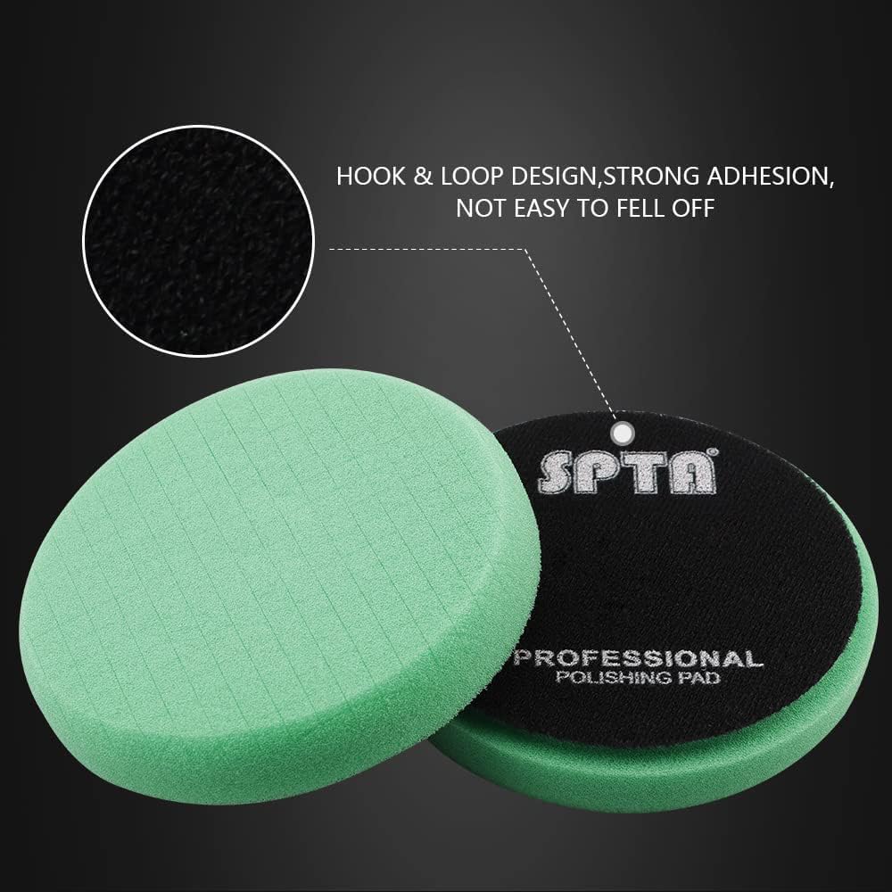 SPTA pad mounted on a 6-inch backing plate showing fit and proper alignment for standard polishers