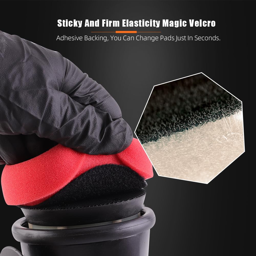 SPTA three polishing pads lined up displaying included cutting, polishing, finishing pads