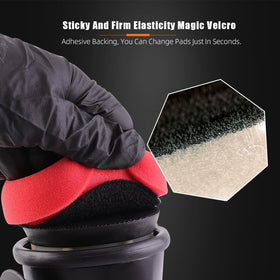 SPTA three polishing pads lined up displaying included cutting, polishing, finishing pads