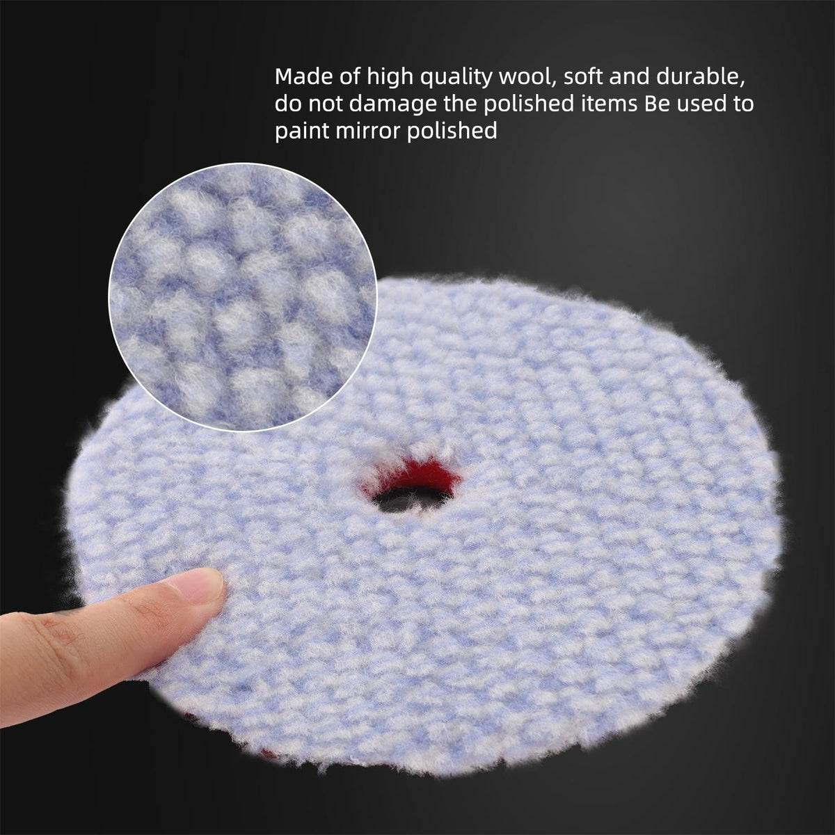 SPTA wool pad back hook-and-loop attachment showing secure fit and easy changes