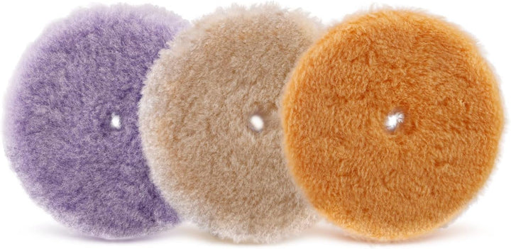 SPTA wool pad front packaging showing three colored pads and benefits