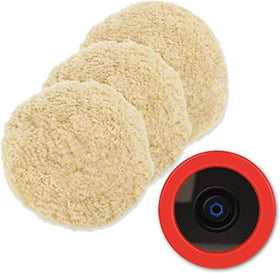 SPTA front view of 8-inch wool pad showing pile and shape for fast cutting