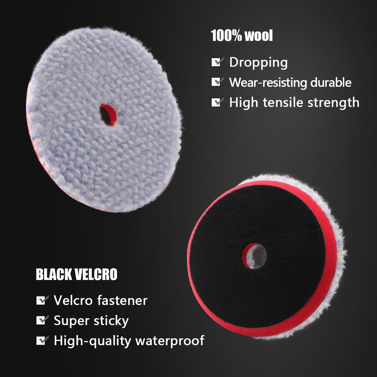 SPTA wool pad size comparison next to a ruler illustrating 150mm diameter for fit