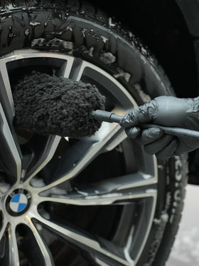 SPTA brush in garage cleaning wheels, ideal for detailers and DIYers