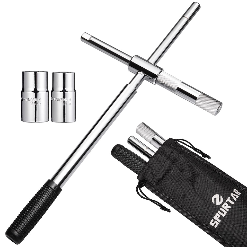 Spurtar front view of lug wrench kit showing compact storage benefit