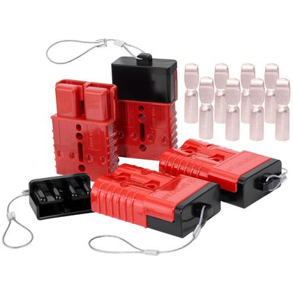 Spurtar red connector front view showing four-pack, durable quick disconnect benefit