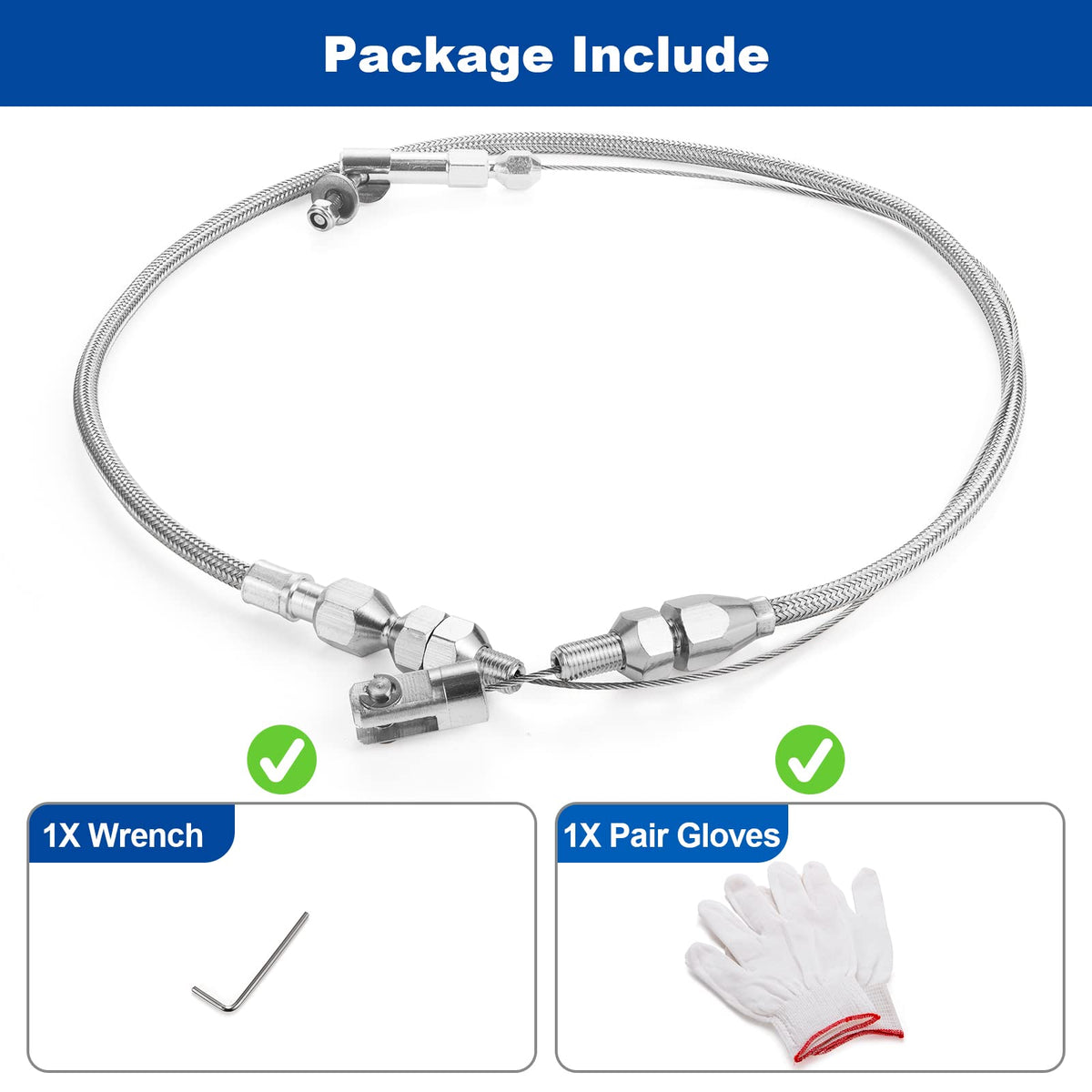 Spurtar kit contents with wrench manual gloves showing everything needed for quick install