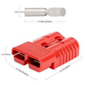 Spurtar connector beside 1/0 AWG cable showing correct size and fit clarity