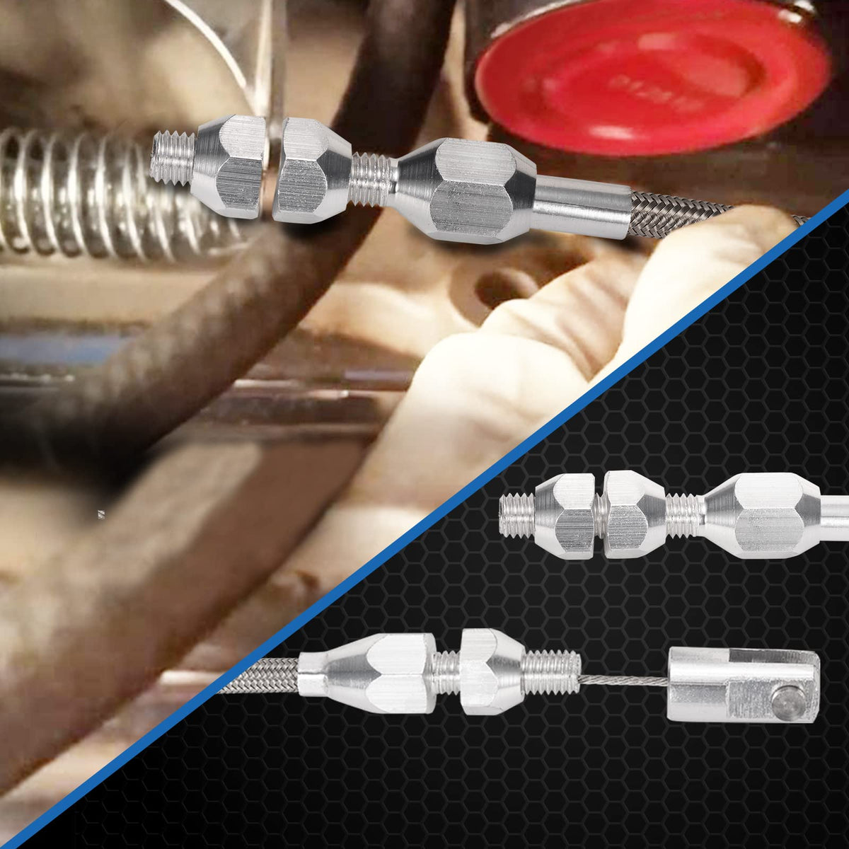 Spurtar cable installed on LS1 engine showing improved throttle routing benefit