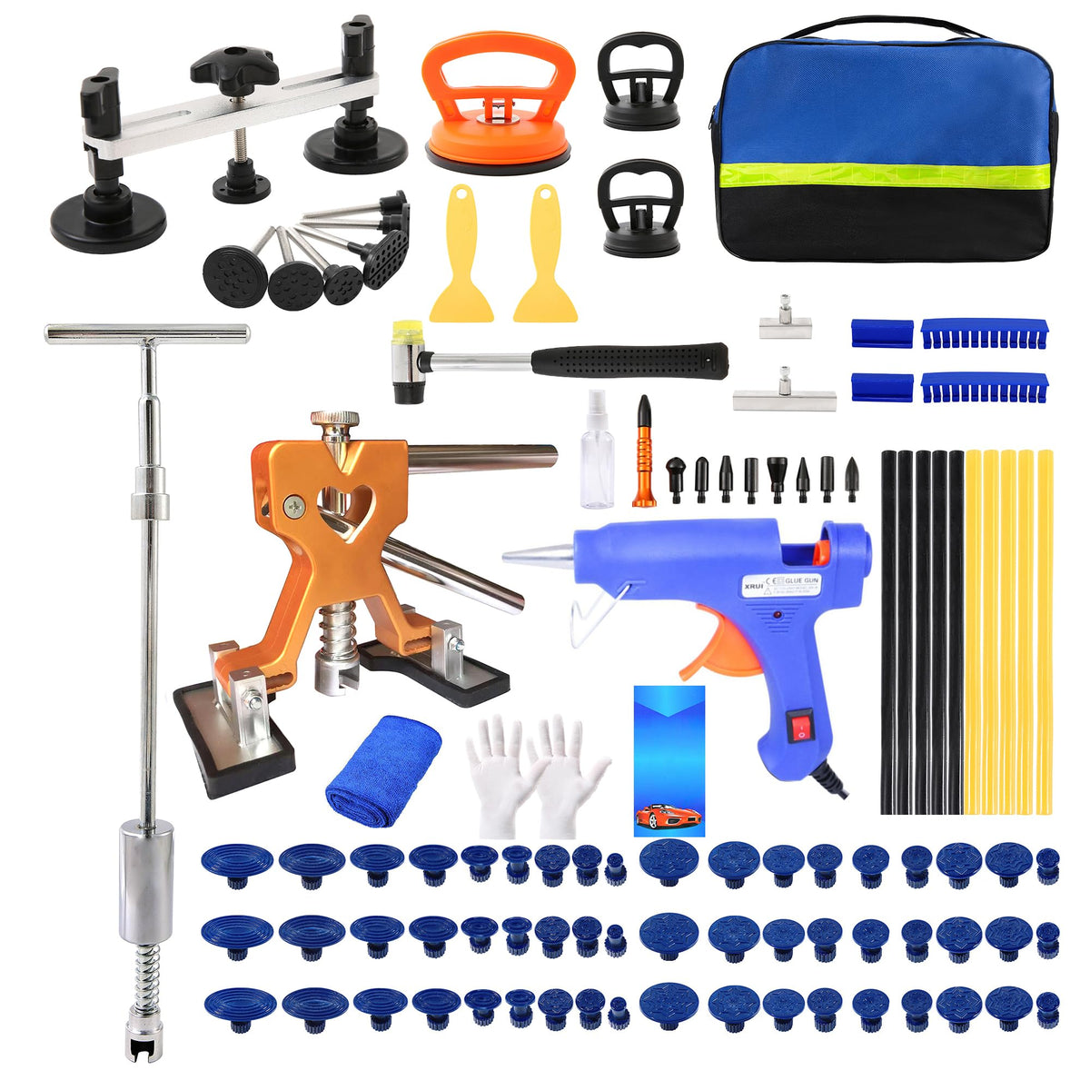 Srepat dent puller kit front packaging displaying organized tools for efficient dent repair