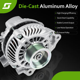 srosant alternator in hand for scale demonstrating compact OEM-style size