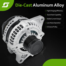 srosant alternator installed under hood displaying direct fit and restored electrical function