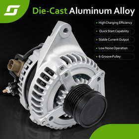 srosant alternator next to ruler showing compact size and accurate fit