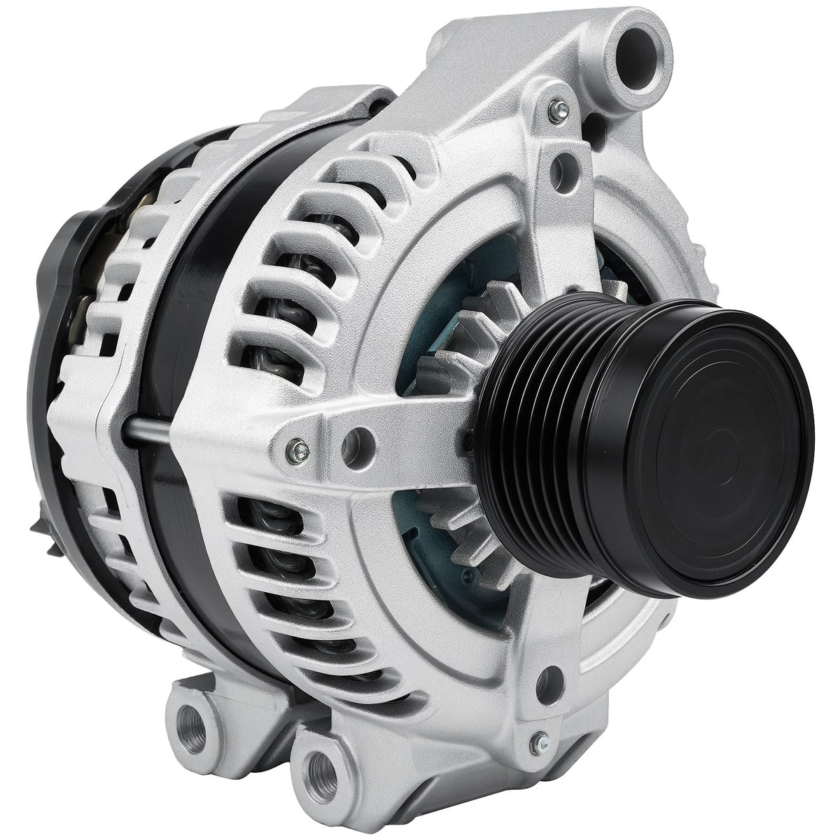 srosant front view alternator showing full housing and mounting, assures direct-fit replacement