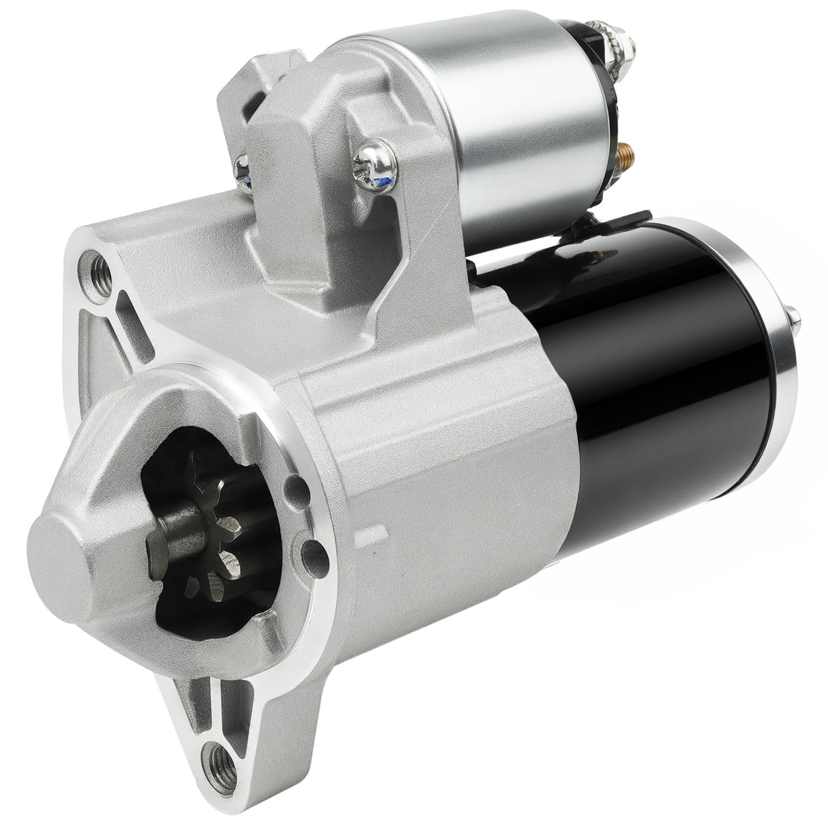 srosant front view of starter motor showing compact design and reliable fit