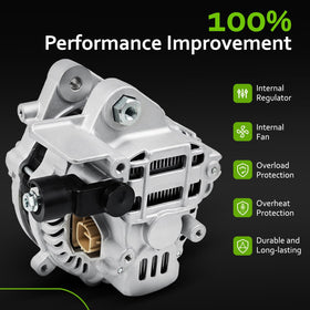 srosant alternator installed under hood of Civic showing direct-fit replacement benefit