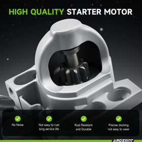 srosant starter installed in engine bay demonstrating direct-fit convenience
