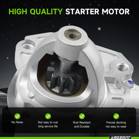 srosant starter installed in engine bay demonstrating direct-fit replacement