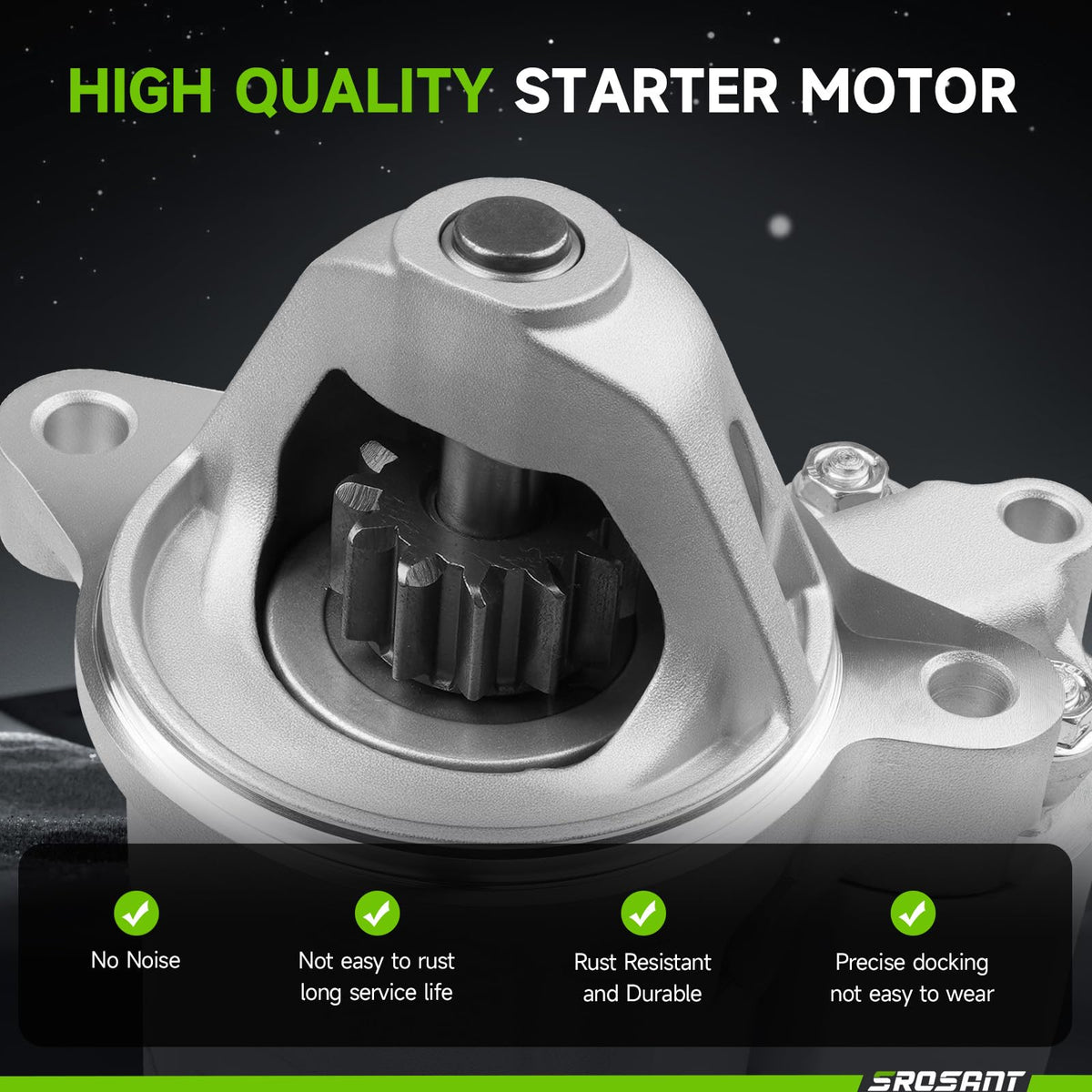 srosant starter installed under hood showing vehicle fit benefit direct replacement
