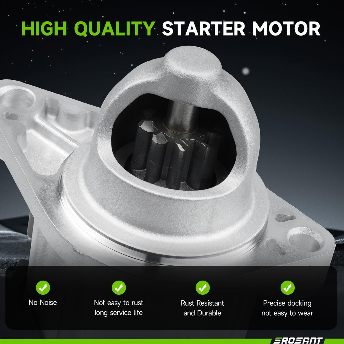 srosant starter label with spec details visible and helpful verification information