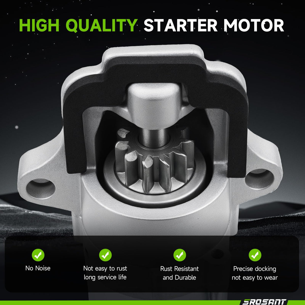 srosant starter label and specs clear serial and part-number verification