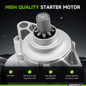 srosant starter installed in engine bay demonstrating direct-fit convenience