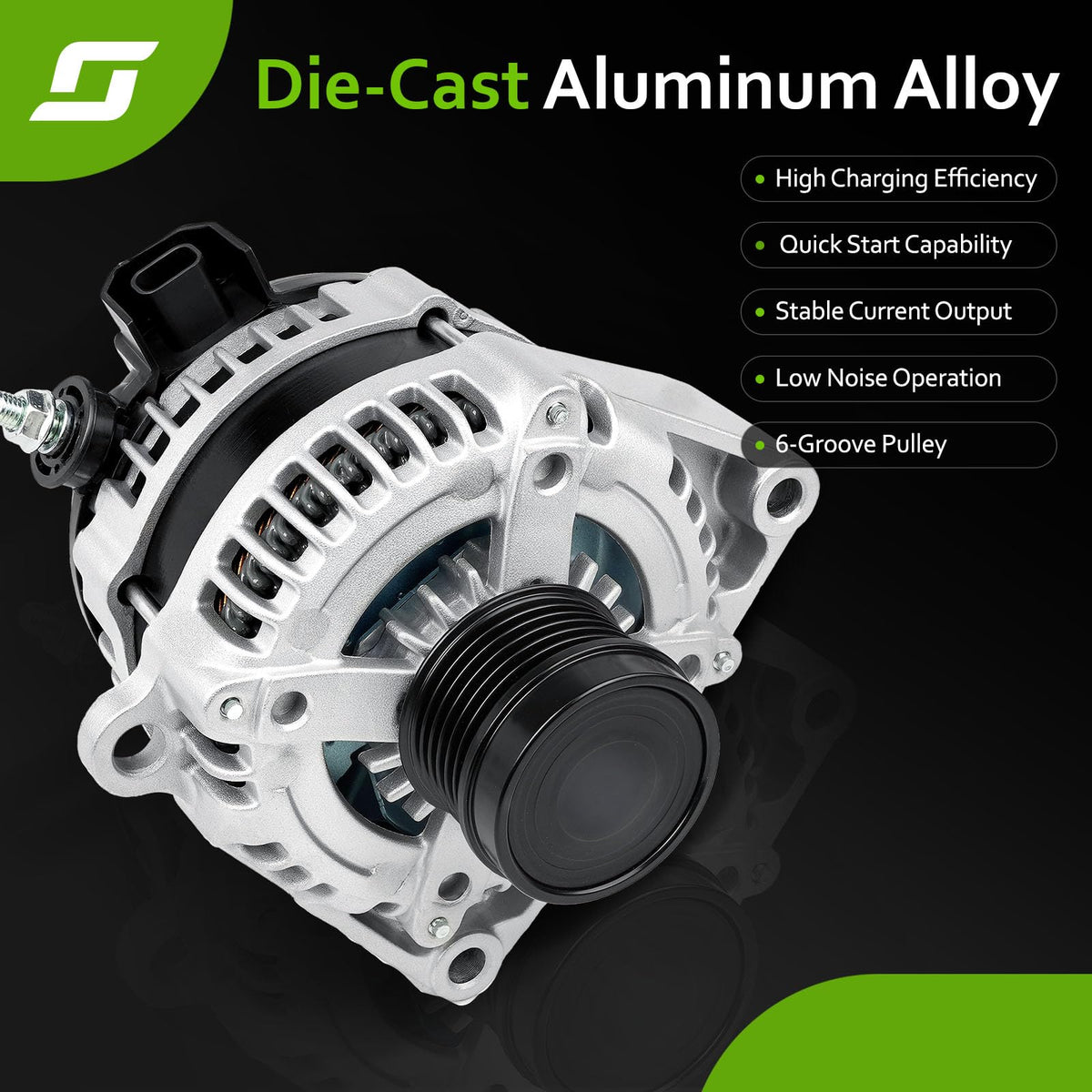 srosant alternator installed in Silverado demonstrating direct-fit replacement benefit