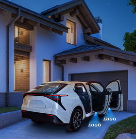 SSBOX lifestyle garage entry projecting logo to impress arriving passengers