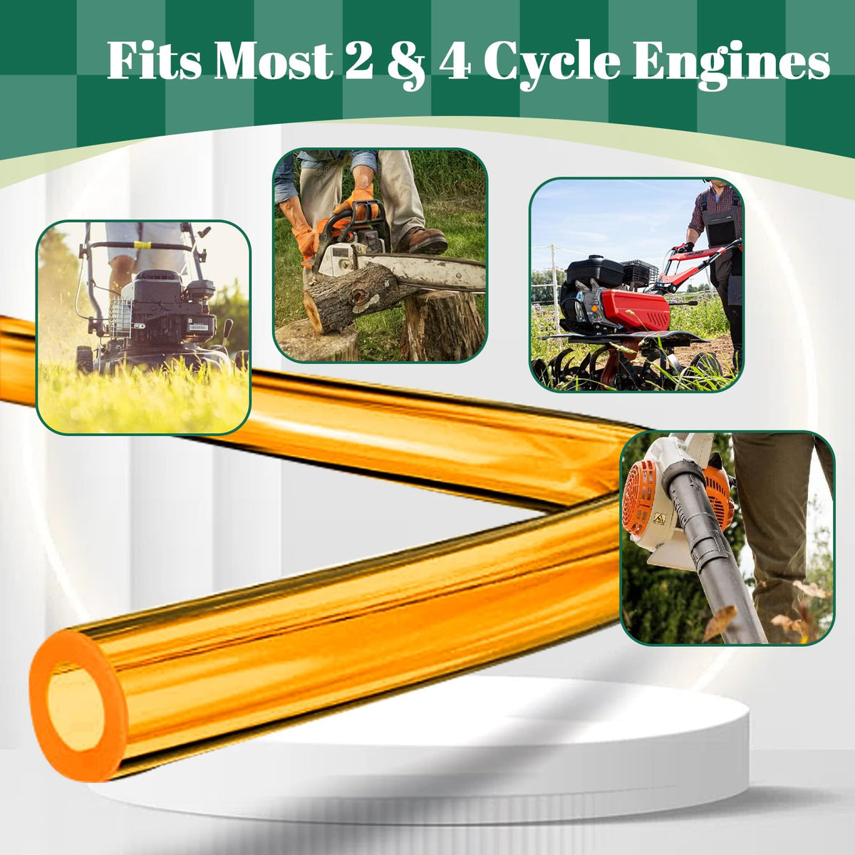 SSFOLPFEE installed fuel hose on lawn mower demonstrating easy DIY replacement