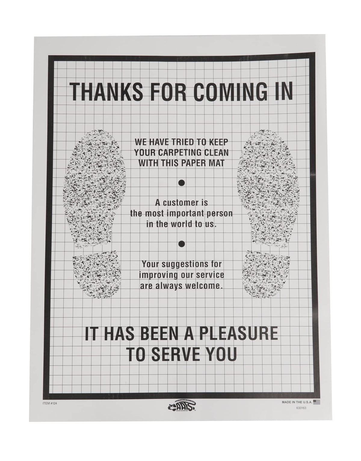 SSWBasics front packaging showing case of 500 mats and professional impression