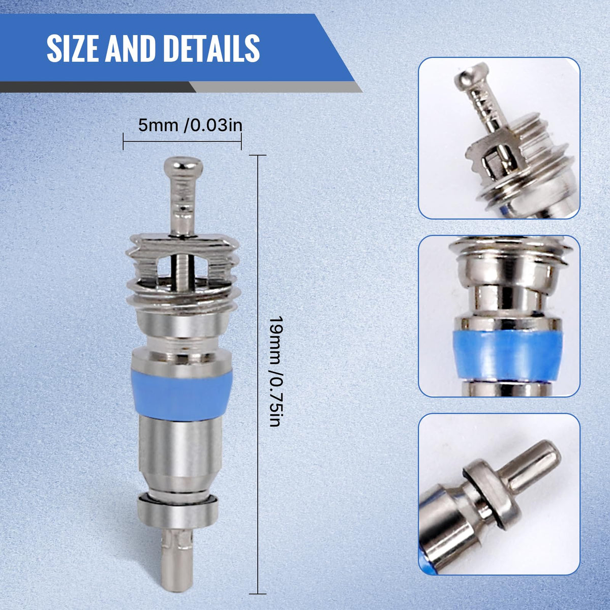ST shengtuo valve core side profile showing durable metal body